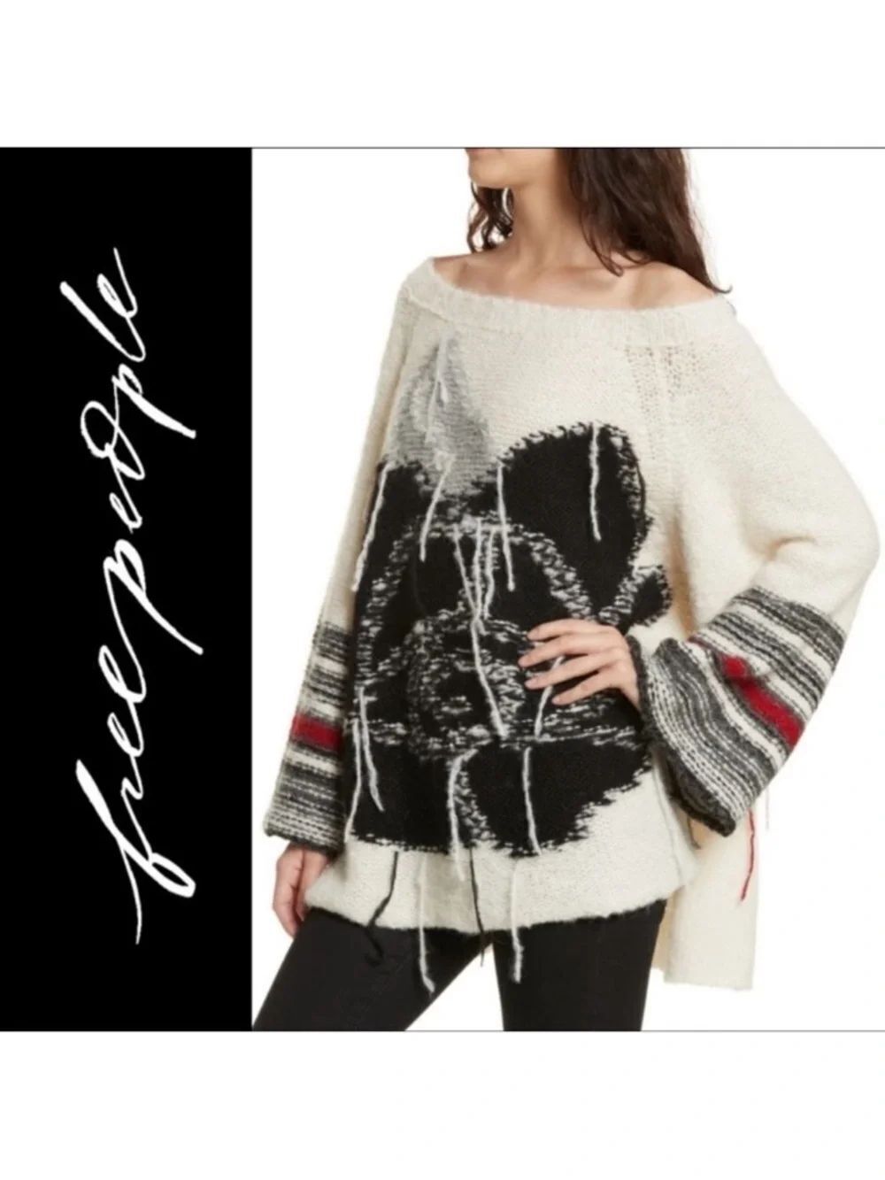 FREE PEOPLE Last Rose Alpaca Oversized Sweater L